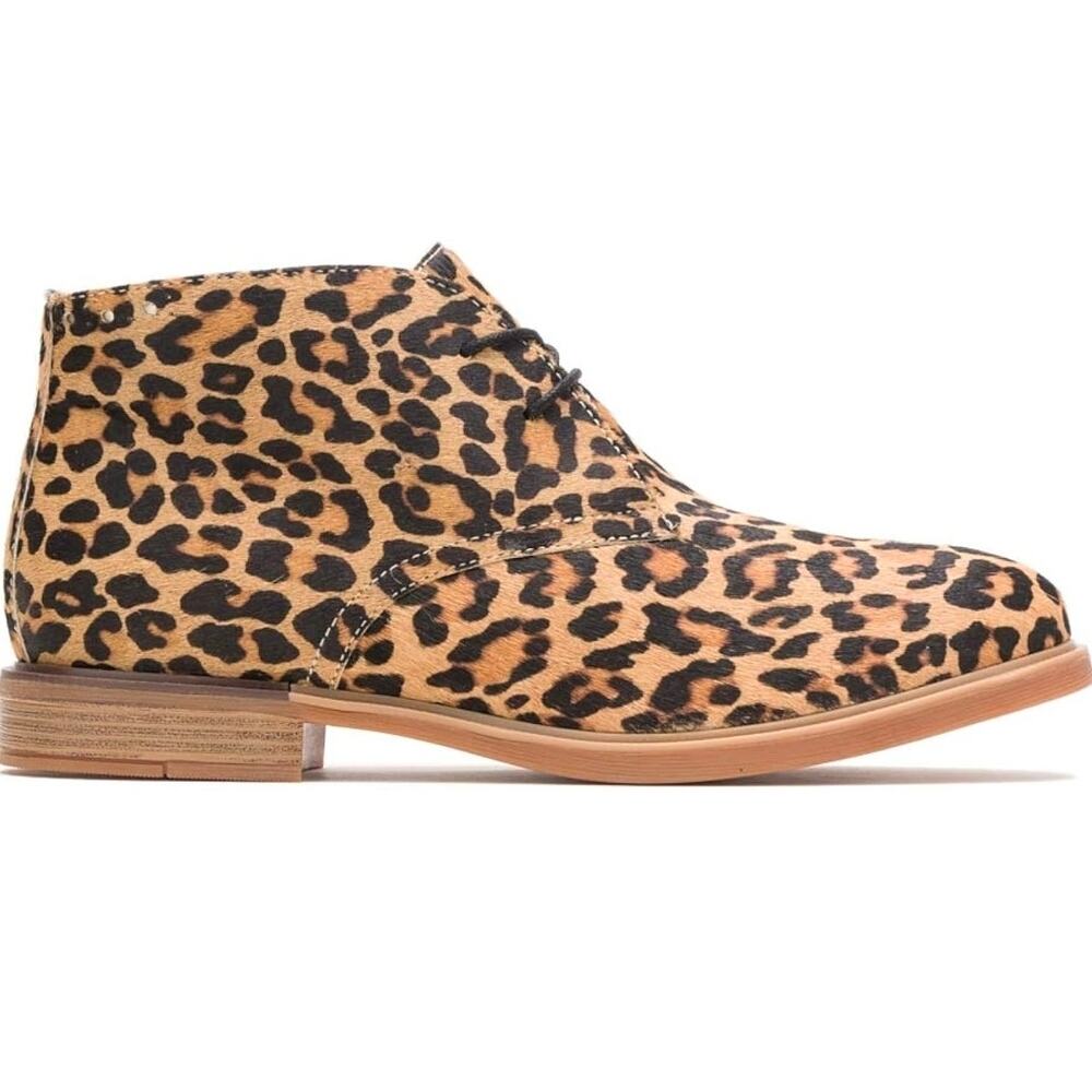 Hush Puppies Women's Bailey Chukka 2 Leopard Print Suede Lace up Boots Size 11M